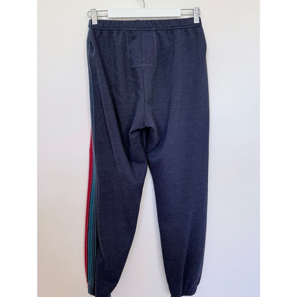 Aviator Nation Five Stripe Rainbow Sweatpants Classic Navy Colorway size Medium - Picture 11 of 15